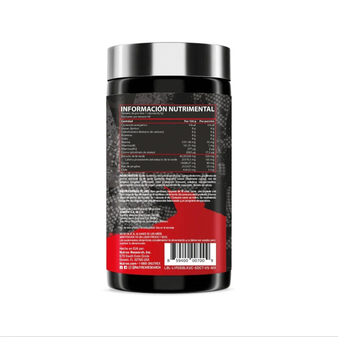 Nutrex- Quemador-Lipo 6 Black-Rojo  (60 Capas)