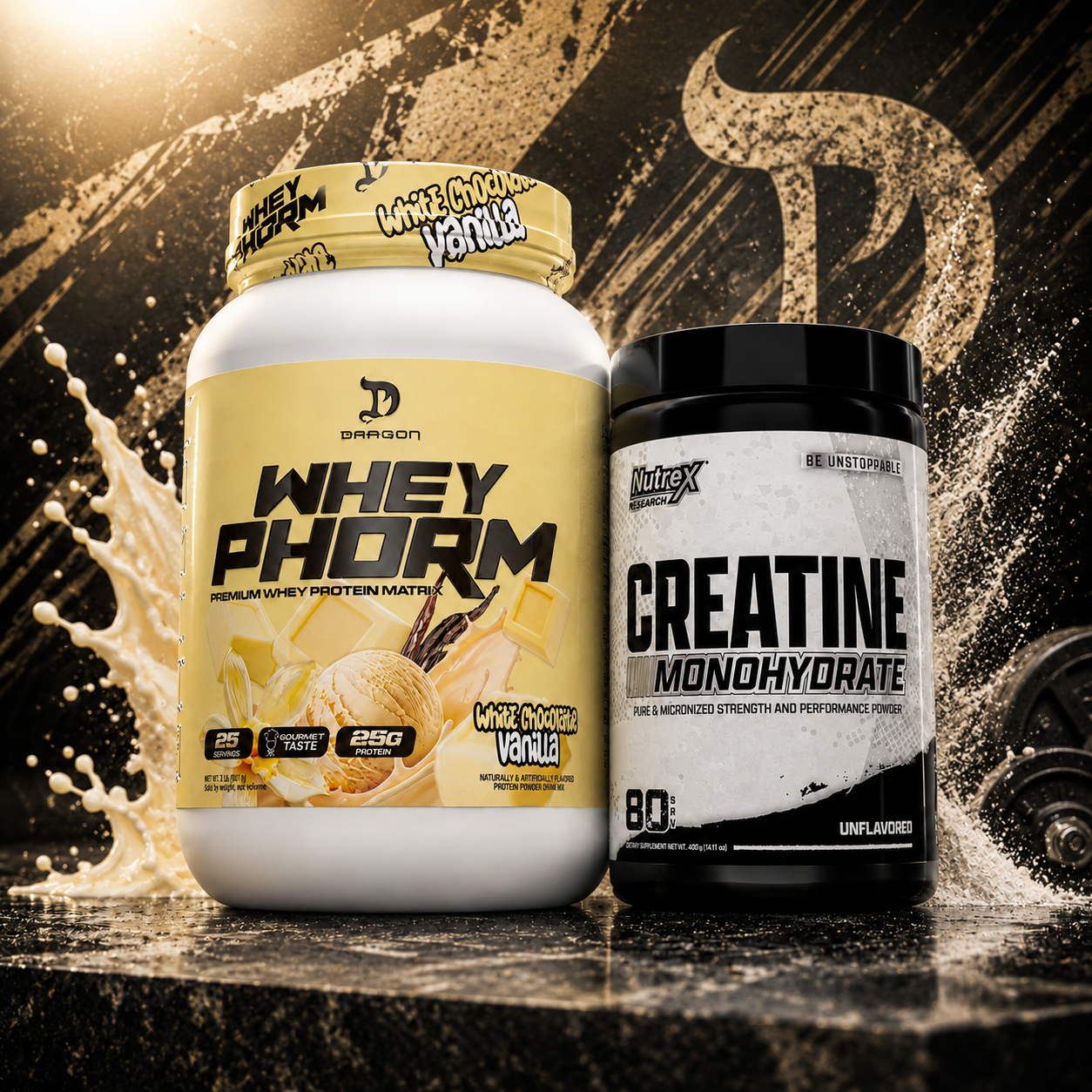 COMBO- Proteina Whey+Cretina Monohidratada.