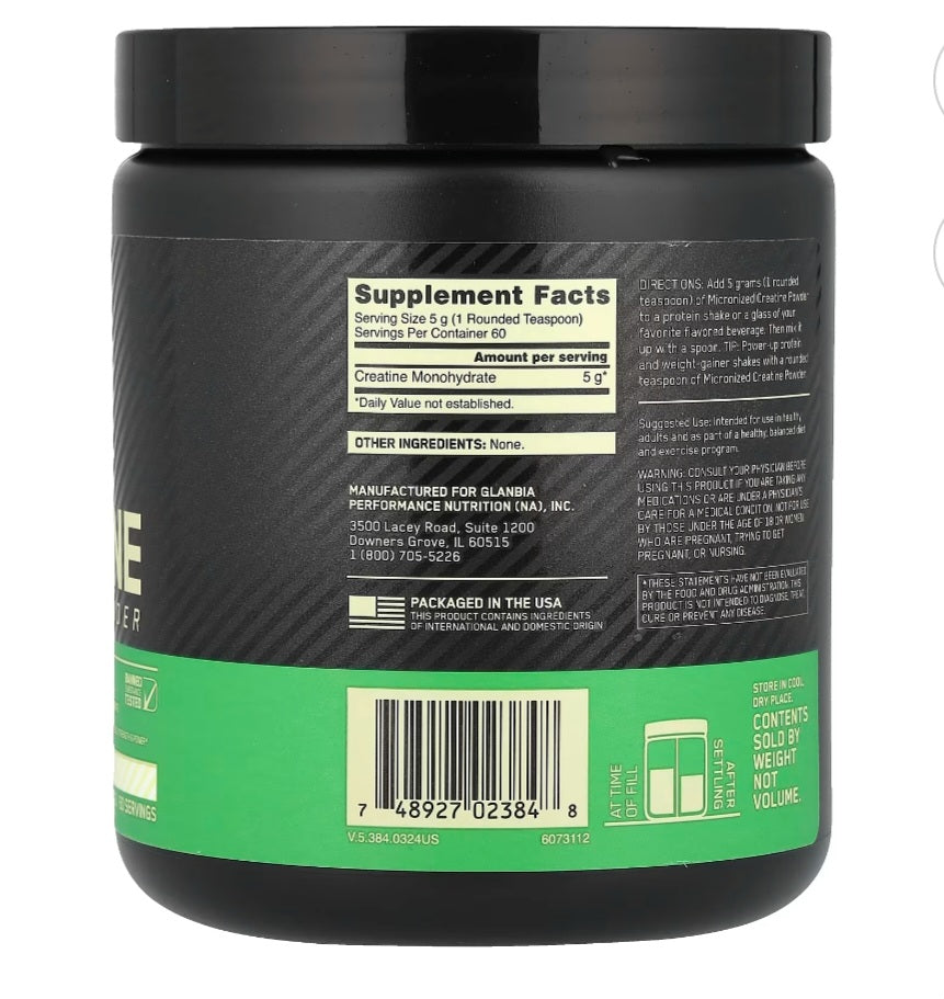 Optimum Nutrion- Creatina Monohidratada(60 Serv)
