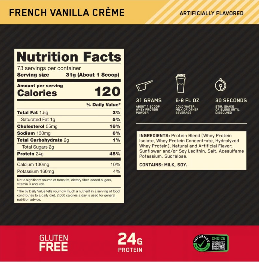 Optimum Nutrion-Proteina-100%Whey Gold 5Lb