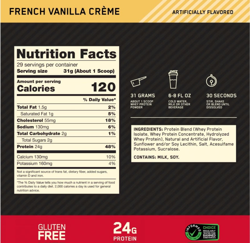 Optimum Nutrion-Proteina- 100% Whey Gold  2Lb